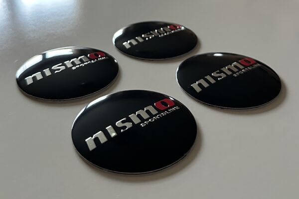original.jpeg 4 pcs (Set) 56mm - 2.20inch Black Nismo Sportsline Wheel Center Hub Caps Stickers