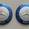 original.jpeg 4 pcs (Set) 56mm - 2.20inch Silver & Blue Mercedes Benz Wheel Center Hub Caps Stickers