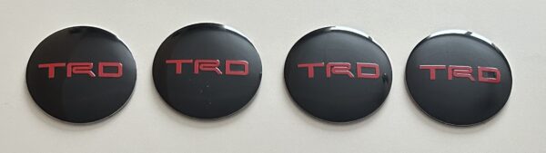original.jpeg 4 pcs (Set) 56mm - 2.20inch Black & Red Toyota TRD Wheel Center Hub Caps Stickers