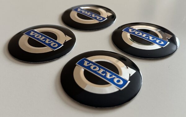 original.jpeg 4 pcs (Set) 56mm - 2.20inch Black Volvo wtih Blue Logo Wheel Center Hub Caps Stickers