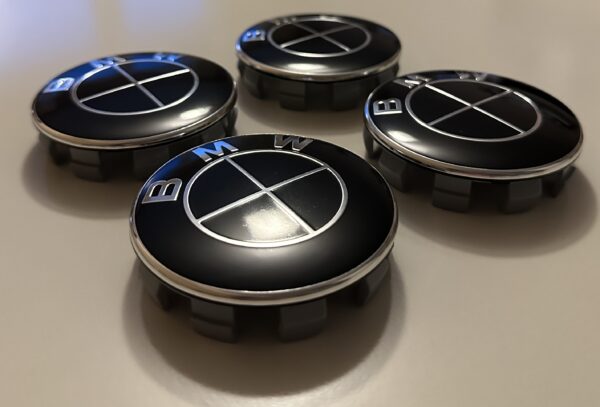 4 pcs (Set) 68mm - 2.68inch Full Black BMW Wheel Center Hub Caps (36136783536)