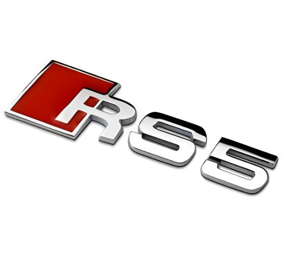 original.png 1 pcs Silver Audi RS5 Metal Emblem Sticker