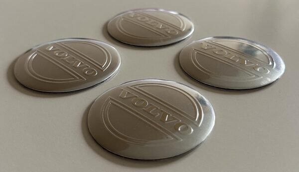 original.jpeg 4 pcs (Set) 56mm - 2.20inch Silver Volvo Wheel Center Hub Caps Stickers