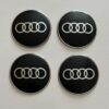 original.jpeg 4 pcs (Set) 65mm - 2.56inch Black Audi Wheel Center Hub Caps Stickers with Outer Ring