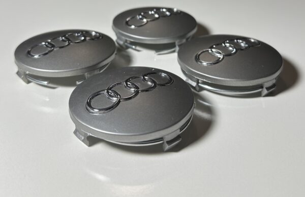 original.jpeg 4 pcs (Set) 60mm - 2.36inch Matte Gray Audi Wheel Center Hub Caps (4B0601170)