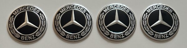 original.jpeg 4 pcs (Set) 75mm - 2.95inch Black Mercedes Benz Wheel Center Hub Caps Stickers