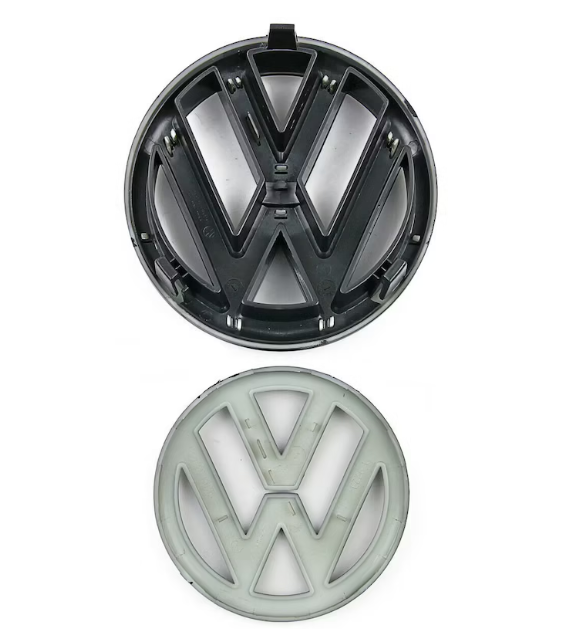 original.png 2 pcs Front & Back (Set) Volkswagen Glossy Black Front Grill Badge + Rear Trunk Lid Emblem Logo for Golf MK6