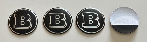 original.jpeg 4 pcs (Set) 56mm - 2.20inch Black BRABUS Wheel Center Hub Caps Stickers