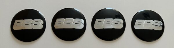 original.jpeg 4 pcs (Set) 60mm - 2.36inch Black & Silver High Quality BBS Wheel Center Hub Caps Stickers
