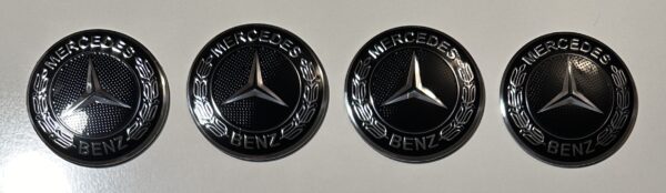 original.jpeg 4 pcs (Set) 56mm - 2.20inch Black Mercedes Benz Wheel Center Hub Caps Stickers - Classic Look