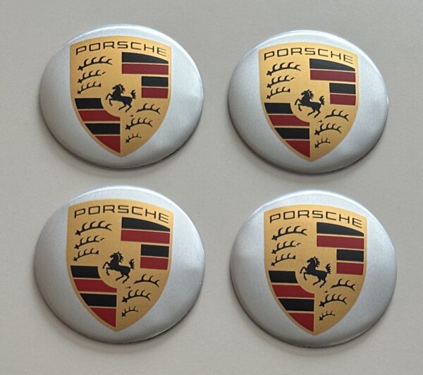 original.jpeg 4 pcs (Set) 56mm - 2.20inch Silver Porsche Wheel Center Hub Caps Stickers
