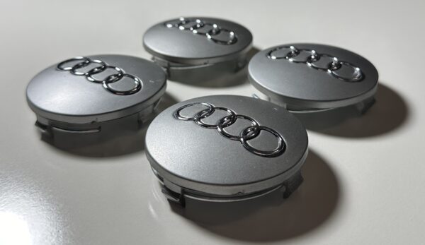 original.jpeg 4 pcs (Set) 60mm - 2.36inch Matte Gray Audi Wheel Center Hub Caps (4B0601170)