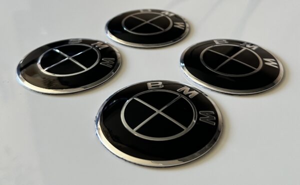 original.jpeg 4 pcs (Set) 56mm - 2.20inch Full Black BMW Wheel Center Hub Caps Stickers