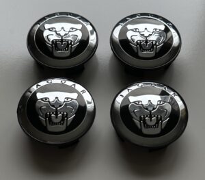 4 pcs (Set) 58mm - 2.28inch Black Jaguar Wheel Center Hub Caps