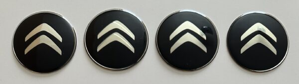 original.jpeg 4 pcs (Set) 65mm - 2.56inch Black Citroen Wheel Center Hub Caps Stickers