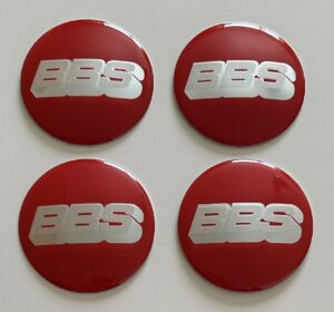 original.jpeg 4 pcs (Set) 70mm - 2.75inch Red & Silver BBS Wheel Center Hub Caps Stickers