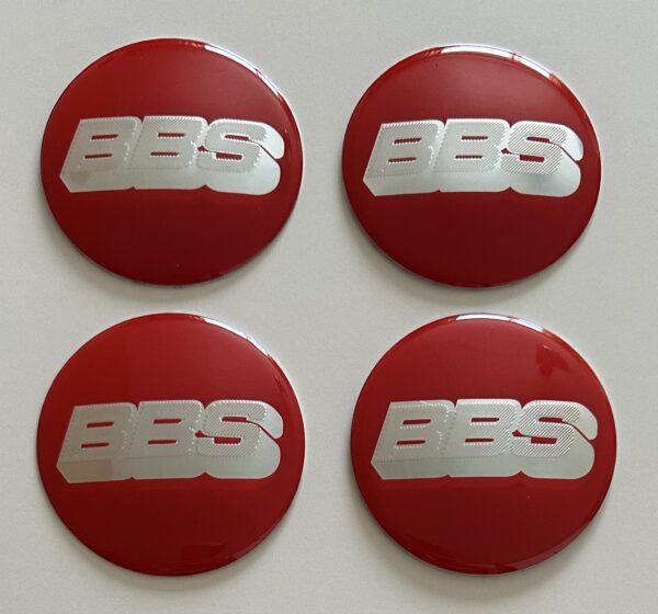 original.jpeg 4 pcs (Set) 70mm - 2.75inch Red & Silver BBS Wheel Center Hub Caps Stickers