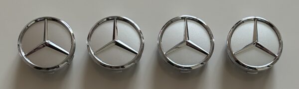 original.jpeg 4 pcs (Set) 60mm - 2.36inch Silver Mercedes Benz Wheel Center Hub Caps