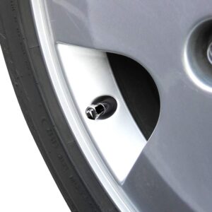 original.jpeg 4 pcs (Set) Tesla Silver Wheel Tire Valve Stem Caps + Wrench Keychain for Tesla Model X S 3 Y