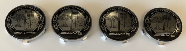 original.jpeg 4 pcs (Set) 68mm - 2.68inch Silver & Black AMG AFFALTERBACH Wheel Center Hub Caps