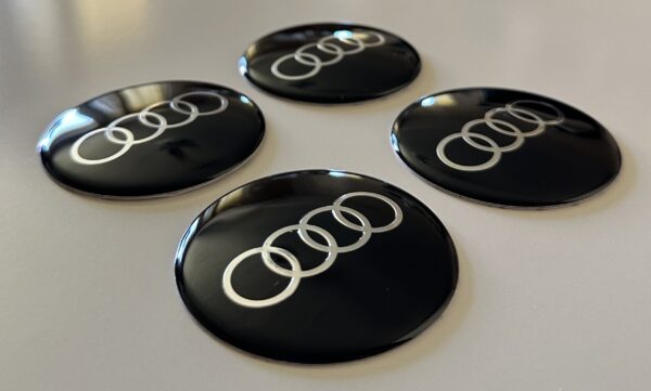 original.jpeg 4 pcs (Set) 65mm - 2.56inch Black Audi Wheel Center Hub Caps Stickers