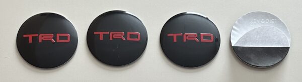 original.jpeg 4 pcs (Set) 56mm - 2.20inch Black & Red Toyota TRD Wheel Center Hub Caps Stickers