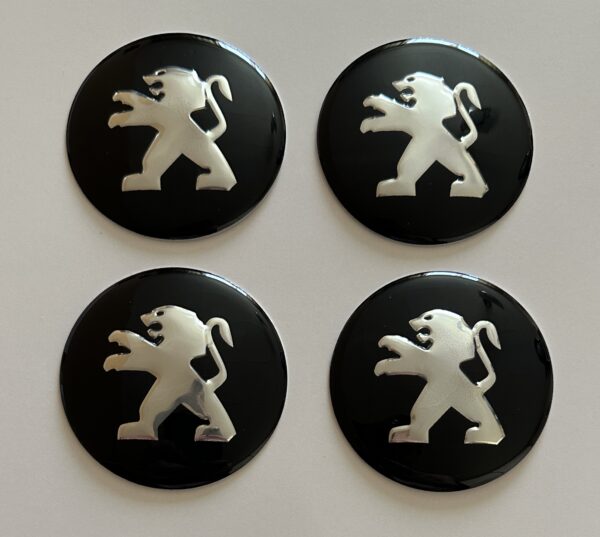 original.jpeg 4 pcs (Set) 65mm - 2.56inch Black Peugeot Wheel Center Hub Caps Stickers