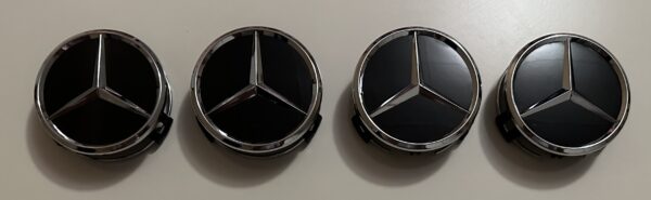 original.jpeg 4 pcs (Set) 75mm - 2.95inch Black Mercedes Benz Star Logo Wheel Center Hub Caps