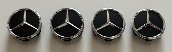 original.jpeg 4 pcs (Set) 60mm - 2.36inch Matte Black Mercedes Benz Star Logo Wheel Center Hub Caps