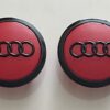 original.jpeg 4 pcs (Set) 69mm - 2.72inch Red & Black Audi Wheel Center Hub Caps