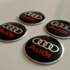 original.png 4 pcs (Set) 56mm - 2.20inch Black & Red Audi Wheel Center Hub Caps Stickers
