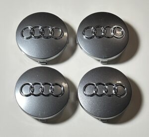 original.jpeg 4 pcs (Set) 60mm - 2.36inch Glossy Gray Audi Wheel Center Hub Caps (4B0601170)
