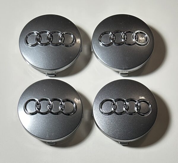 original.jpeg 4 pcs (Set) 60mm - 2.36inch Glossy Gray Audi Wheel Center Hub Caps (4B0601170)