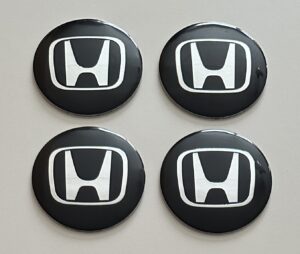 4 pcs (Set) 56mm - 2.20inch Black Honda Wheel Center Hub Caps Stickers