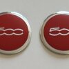 original.jpeg 4 pcs (Set) 56mm - 2.20inch Red & Silver Fiat 500 Wheel Center Hub Caps Stickers