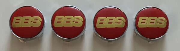 original.jpeg 4 pcs (Set) 60mm - 2.36inch Red & Gold BBS Wheel Center Hub Caps