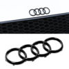 original.png 1 pcs Glossy Black Audi Front Rings Grille Emblem With Clips