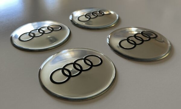 4 pcs (Set) 65mm - 2.56inch Silver Audi Wheel Center Hub Caps Stickers